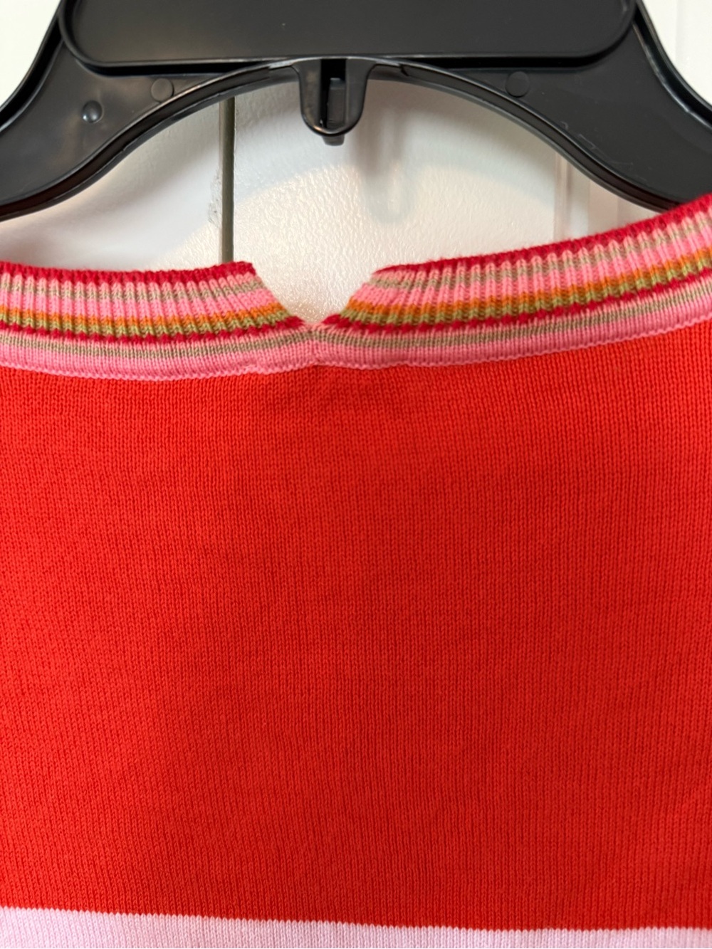 CAbi Red and Pink Striped Crewneck Sweater - Picture 8 of 9